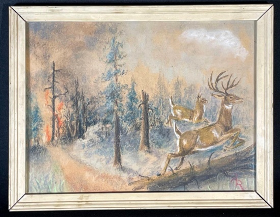 Painted by Anna Ray "Jasper Mt." in 1955