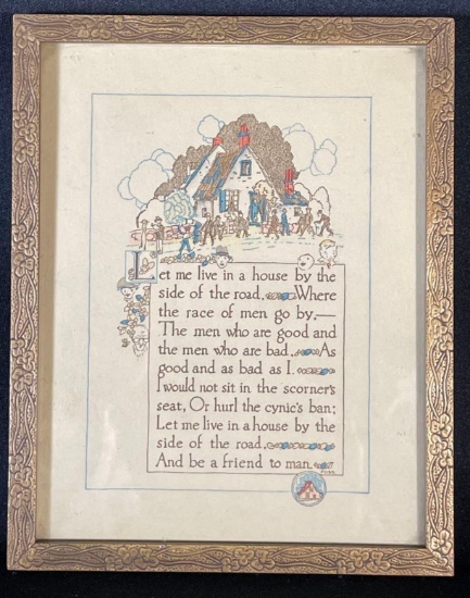 Sam Walter Foss "The House By The Side Of The Road" framed