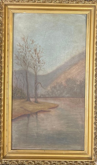 Vintage landscape painting
