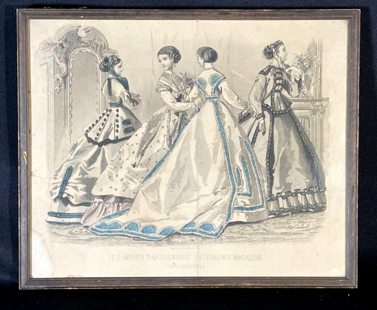 Peterson's magazine les modes parisiennes page, framed