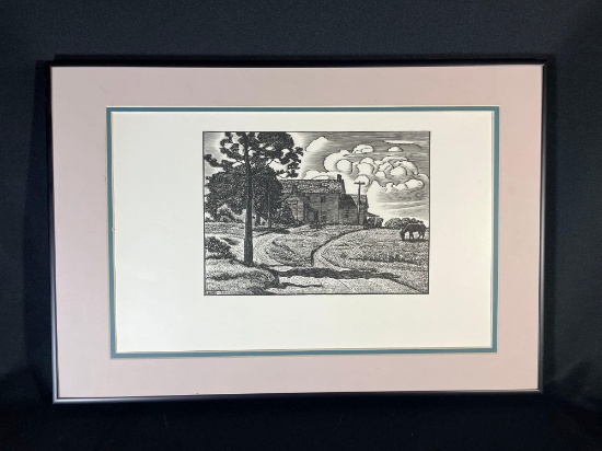 Julious J. Lankes "Sunday Afternoon" framed & signed