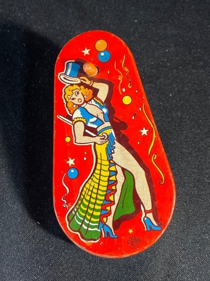 Vintage U.S. metal toys, party noise maker