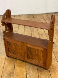 Vintage Walnut hanging bookcase & cabinet