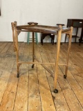 Vintage folding tea cart table w/ rollers