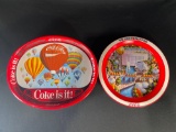 Coca-Cola tin serving trays