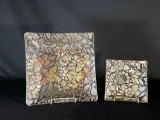 (2) Vintage signed Georges Briard glass plate & saucer