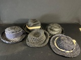 (5) Black weaved women's hats -see photo's-