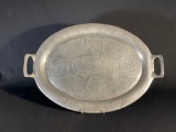 Serving Platter Signed Roundhead Leadless Pewter Made in England Measures 22