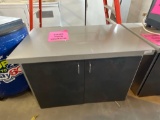 Stainless Steel Prep Table w/ Lower Cabinet Base Laminate Face Stainless Steel Interior