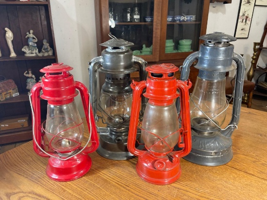 (4) Assorted lanterns -see description & photo's-