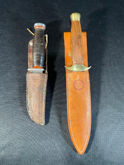 Vintage 10" Schrade H-15...& 13" Olsen double sided blade w/ sheaths