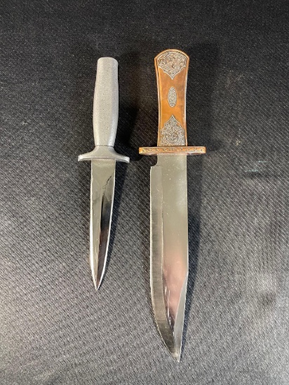 12" Decorative knife & 10" Double blade Knive w/ pewter handle???