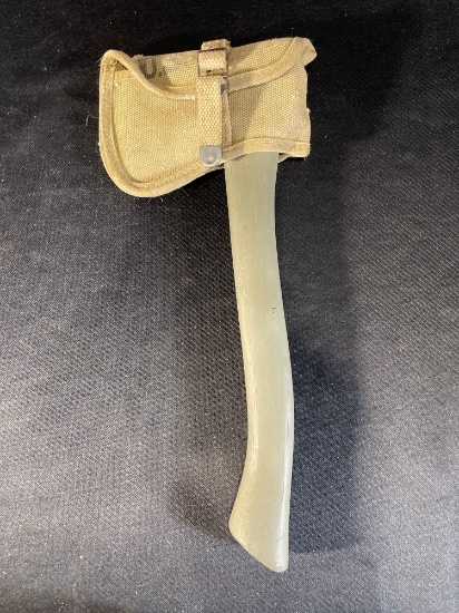 Military surplus tempered axe w/ blade cover