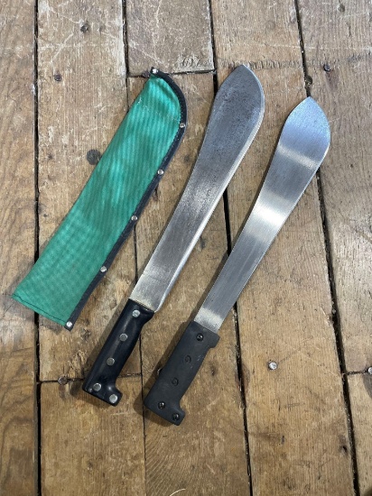 (2) 19" Bolo machete's w/ 1 sheath
