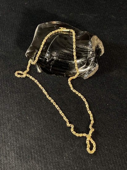 14K Yellow Gold Fancy Link Necklace 20" chain