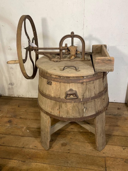 1900's Primitive Hand Crank Washing Machine, Worked When Tested