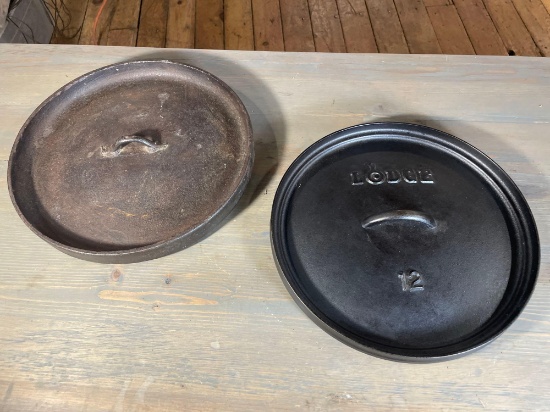 (2) Cast Iron 12" Lids