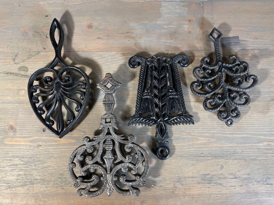 (4) Cast Iron Handled Trivets