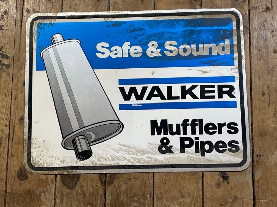Tin Advertising Sign" Walker Safe & Sound Mufflers & Pipes