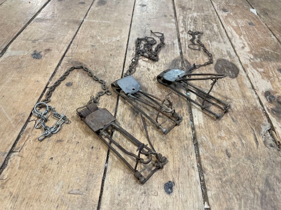(3) Vintage Gopher Traps