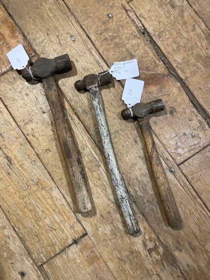(3) Vintage Ball Peen Hammers