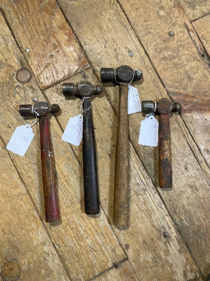 (4) Vintage Ball Peen Hammers
