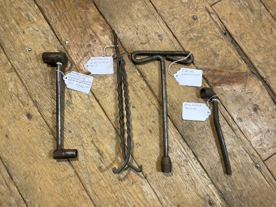 Ford Socket Wrench, T-Handle Socket Wrench, Twisted Forks/Tongs, Walden Double Offset Socket Wrench