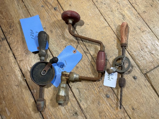 (3) Vintage Hand Drills