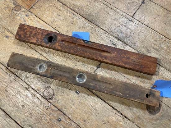 Stanley 32-1/2" Cherrywood & Brass Level & Unmarked 24"