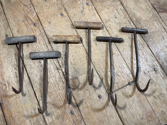 (6) Forged Iron Bail Hooks