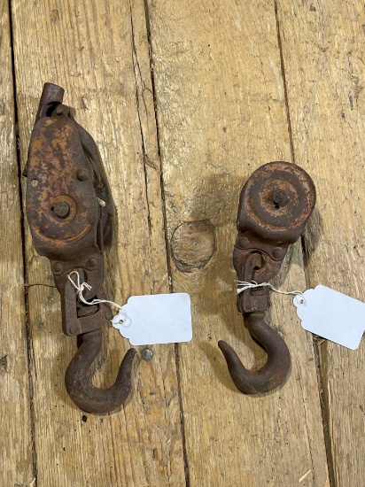 Heavy Duty Pully & Block & Tackle Double Wheel Barn Pulley w/ Brake