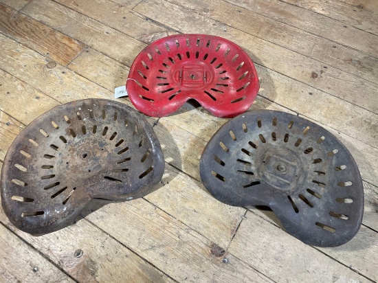 (3) Metal Tractor Seats