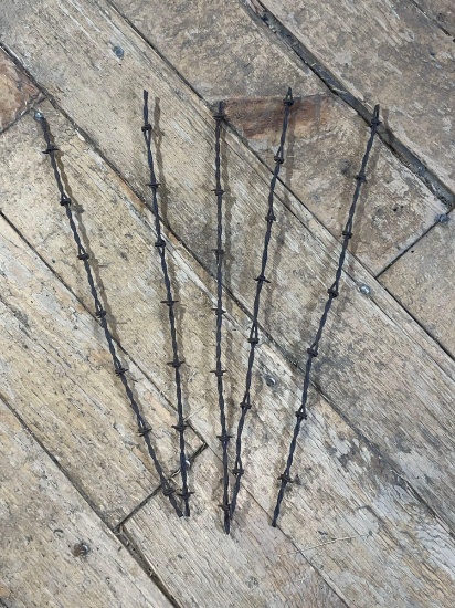 (5) Braided Strand Of Vintage Barbed Wire
