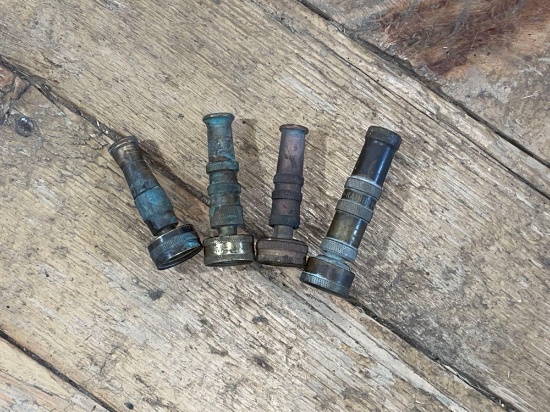 (6) Brass Hose Nozzles (One Is Nelson)