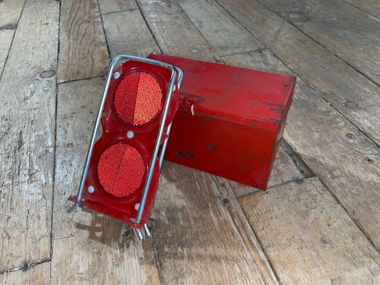 Vintage Road Reflector Flameless Flares w/ Tin Box