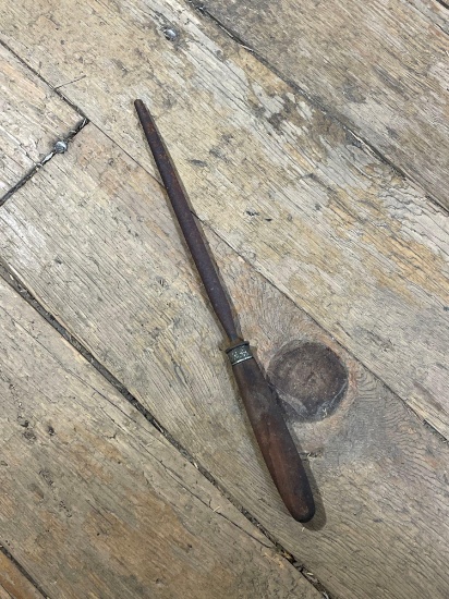 Honing Rod w/ Wood Handle & Chased Silver Band