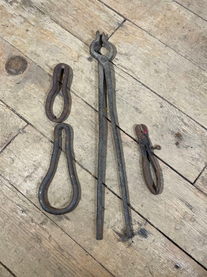 Blacksmith Tongs, Clevis Rings & Hill Hog Ring Pliers