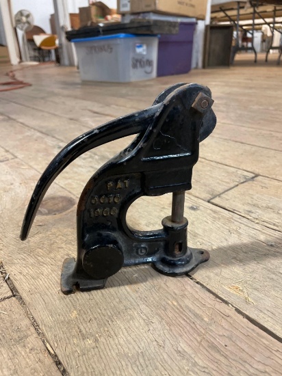 Pony No. 17 Rivot Punch w/ Unsual Brass Cap Screws Onto Body Rivet Storage Pat. Oct. 1900