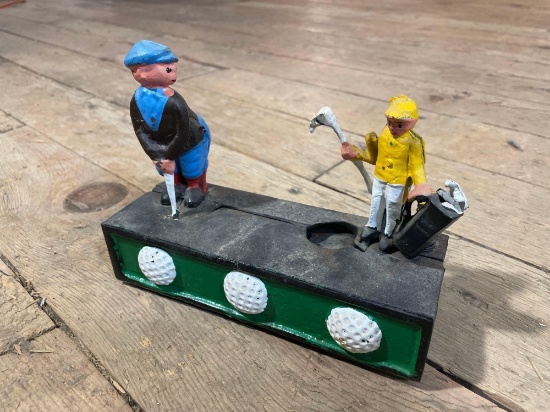 Cast Iron Golfing Mechanical Bank