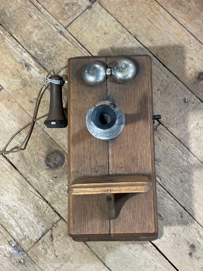 Stromberg Carlson Oak Case Wall Hand Crank Phone No. 1196467L