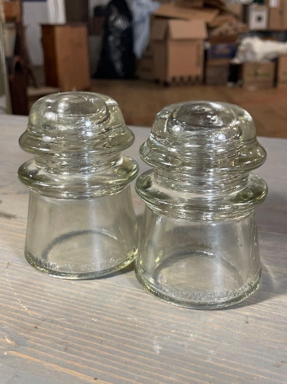 (2) 1949 Armstrong No.2 Glass Insulator