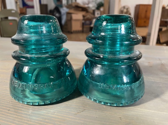 Hemingray-42 Deep Blue Glass Insulators