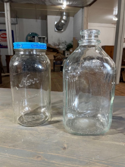 1-1/2-Gal Milk Jug & Kerr Self Sealing 1-Qt Mason Jar