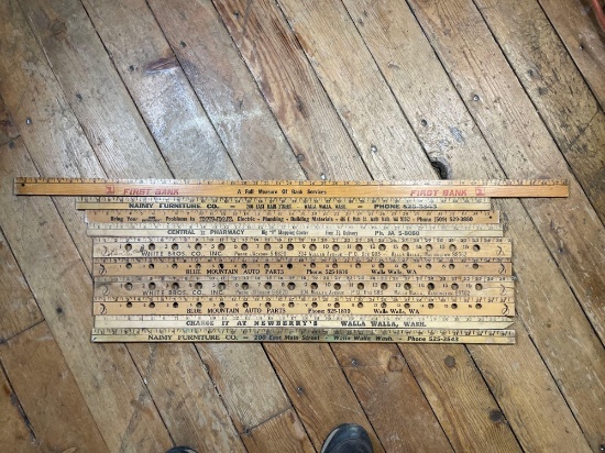 (10) Yard Sticks From Local Walla Walla Businesses