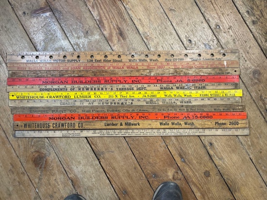 (11) Yard Sticks From Local Walla Walla Businesses