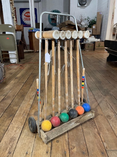 Forster Vintage 6-Player Croquet Set w/ Cart