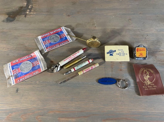 Necchi Brass thumb oiler & assorted Collectibles