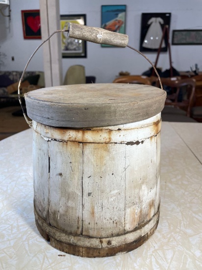 Wooden Bucket w/ Lid
