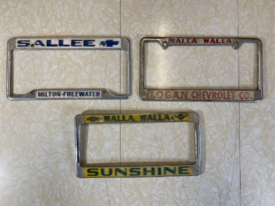 Sallee Milton Freewater, Logan Chevrolet Co., Walla Walla Sunshine License Plate Covers