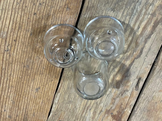 (3) Glass Fuel Floats One Marked AC